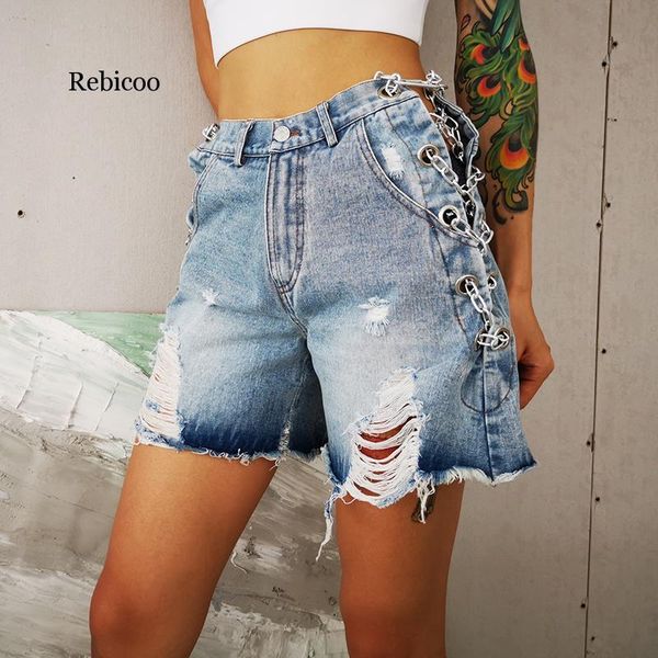women's shorts patchwork chian denim women high waist hollow out ripped hole tassel short pants for female clothes, White;black
women's shorts patchwork chian denim women high waist hollow out ripped hole tassel short pants for female clothes, White;black