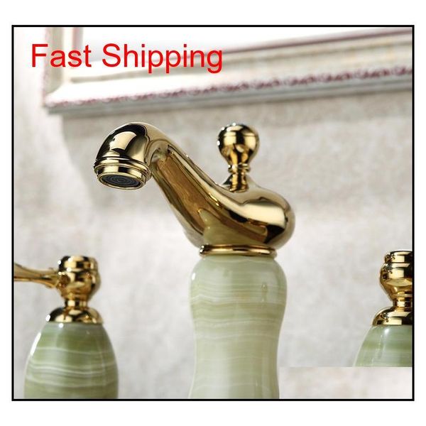 new arrival gold finished luxury widespread bathroom sink faucet brass and jade basin qylkzf bde_luck
new arrival gold finished luxury widespread bathroom sink faucet brass and jade basin qylkzf bde_luck