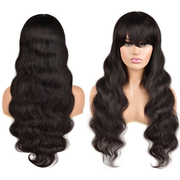 human hair wigs with bangs full machine made peruvian body wave wigs 150% density remy 10"-28" human hair wig for women, Black;brown
human hair wigs with bangs full machine made peruvian body wave wigs 150% density remy 10"-28" human hair wig for women, Black;brown