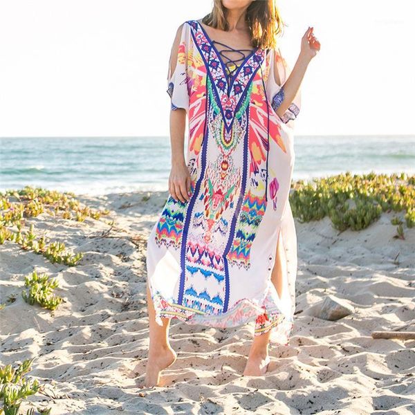 2020 quick-drying bohemian printed bandage loose summer dress cotton tunic women plus size beach wear swim suit cover up q9291, White;black
2020 quick-drying bohemian printed bandage loose summer dress cotton tunic women plus size beach wear swim suit cover up q9291, White;black