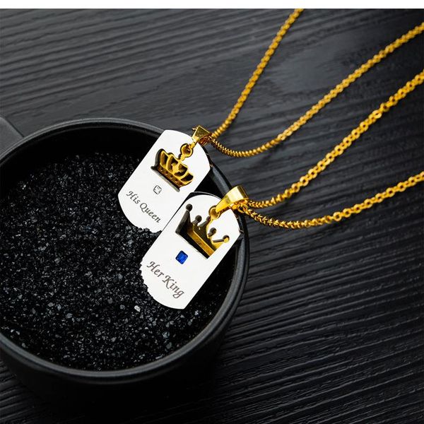 pendant necklaces square necklace stainless steel king queen crown couple punk creative jewelry male gift, Silver
pendant necklaces square necklace stainless steel king queen crown couple punk creative jewelry male gift, Silver