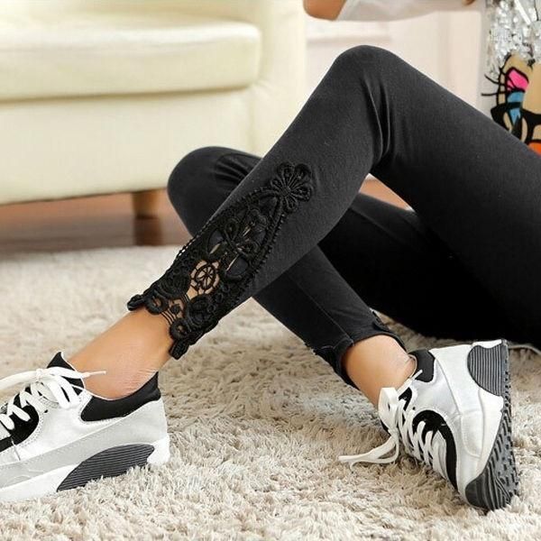 running pants women legging skinny lace cotton sheath stretch lacework soft solid color ankle-length leggings1, Black;blue
running pants women legging skinny lace cotton sheath stretch lacework soft solid color ankle-length leggings1, Black;blue