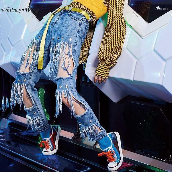 whitney wang 2020 spring autumn fashion streetwear bf style ripped holes tassel jeans women stylish denim pants1, Blue
whitney wang 2020 spring autumn fashion streetwear bf style ripped holes tassel jeans women stylish denim pants1, Blue
