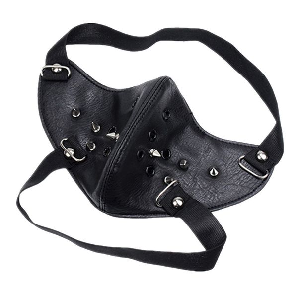 black steampunk punk rock biker gothic pu leather rivet half-face mask masquerade for cosplay party supplies
black steampunk punk rock biker gothic pu leather rivet half-face mask masquerade for cosplay party supplies