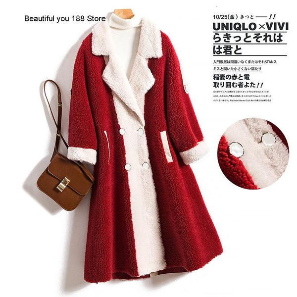 women's fur & faux winter high-end one-piece coat granular velvet color matching, Black
women's fur & faux winter high-end one-piece coat granular velvet color matching, Black