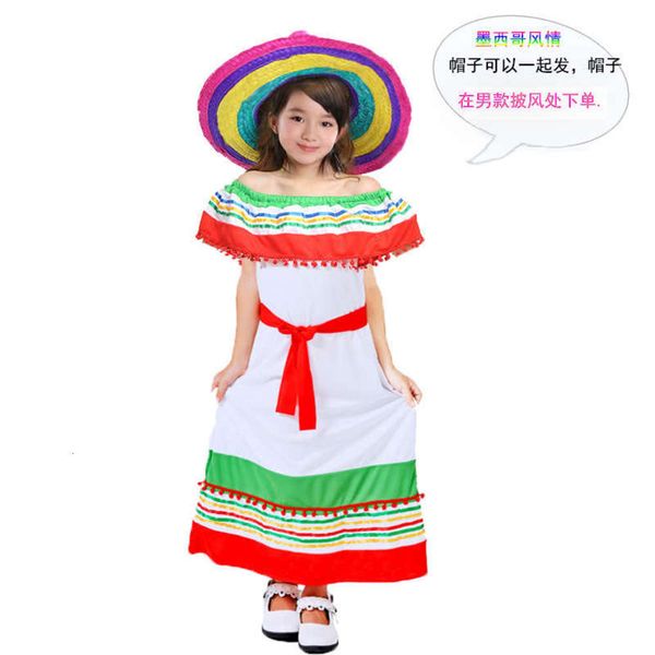 summer halloween women's mexican stage ethnic costume one piece kindergarten performance dress, Black;gray
summer halloween women's mexican stage ethnic costume one piece kindergarten performance dress, Black;gray