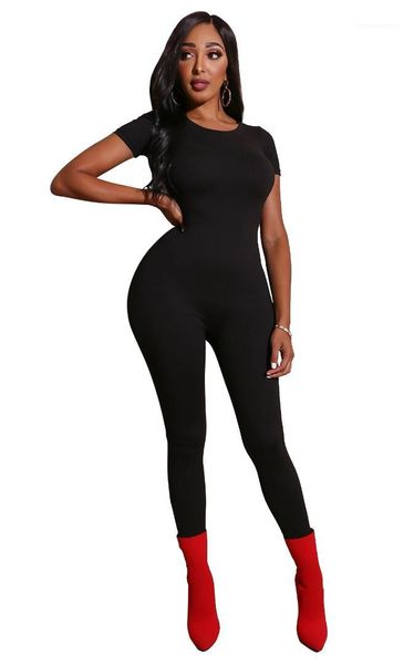 jumpsuit o-neck short sleeve solid color rompers ladies nightclub clothing women slim fit, Black;white
jumpsuit o-neck short sleeve solid color rompers ladies nightclub clothing women slim fit, Black;white