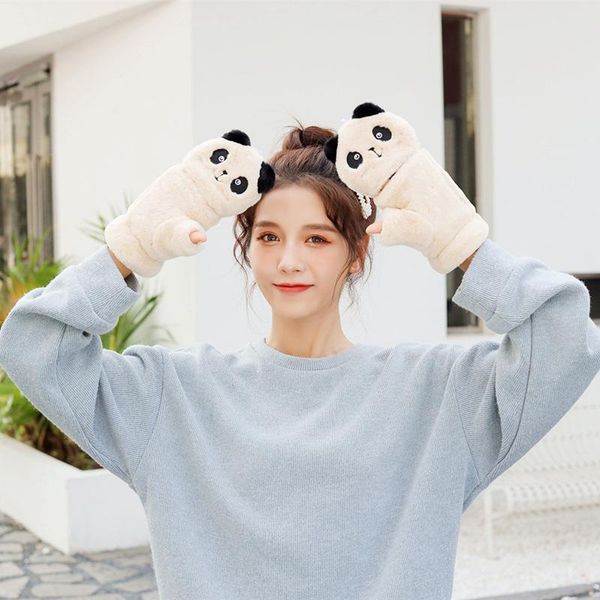 five fingers gloves winter warm soft short knit mittens women flip half finger driving plush thick cute panda touch screen, Blue;gray
five fingers gloves winter warm soft short knit mittens women flip half finger driving plush thick cute panda touch screen, Blue;gray