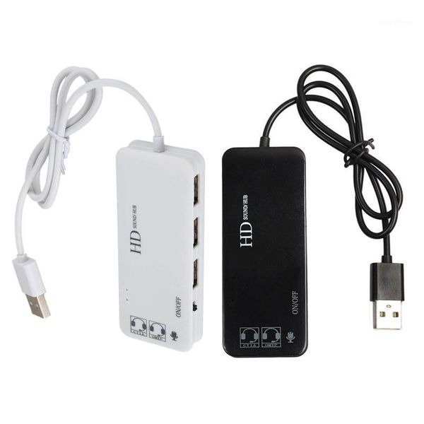 2pcs 3 port usb 2.0 hub external 7.1ch sound card headset microphone adapter for pc - white & black1
2pcs 3 port usb 2.0 hub external 7.1ch sound card headset microphone adapter for pc - white & black1