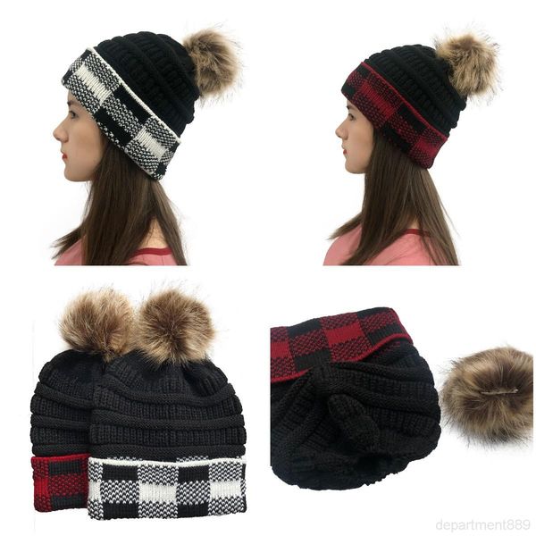 women plaid knitted caps pom ball ponytail beanie winter warm wool knitting hat christmas party hats owe2764
women plaid knitted caps pom ball ponytail beanie winter warm wool knitting hat christmas party hats owe2764