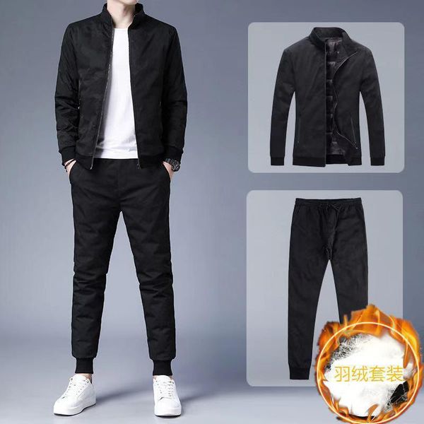 men's down & parkas winter 2021 logo down-filled jacket lapels, fashion leisure pure color thicken warm coat suits, Black
men's down & parkas winter 2021 logo down-filled jacket lapels, fashion leisure pure color thicken warm coat suits, Black
