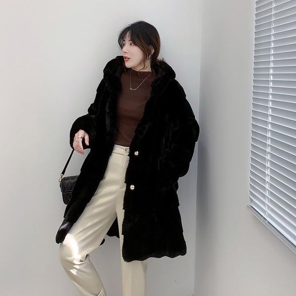 in 2020 autumn/winter mink velvet dress long hooded fur thickening danish mink wholesale coat, Black
in 2020 autumn/winter mink velvet dress long hooded fur thickening danish mink wholesale coat, Black