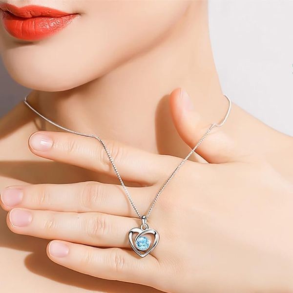 simple blue crystal retro necklace female heart-shaped pendant ladies birthday gift christmas gift valentine ladies jewelry1, Silver
simple blue crystal retro necklace female heart-shaped pendant ladies birthday gift christmas gift valentine ladies jewelry1, Silver