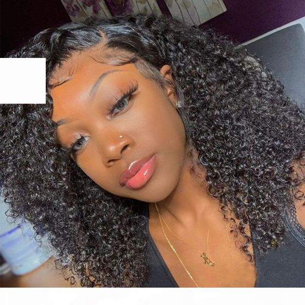 kinky curly wig curly human hair wigs full lace human hair wigs with baby hair mongolian afro kinky curly lace front wigs, Black;brown