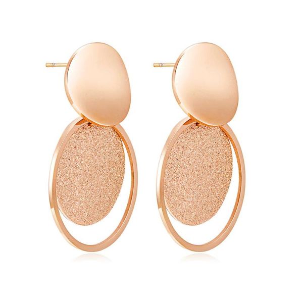 stud 2021 minimalist trendy frosted round geometry earrings for women kpop rose gold stainless steel big aesthetic, Golden;silver 
stud 2021 minimalist trendy frosted round geometry earrings for women kpop rose gold stainless steel big aesthetic, Golden;silver