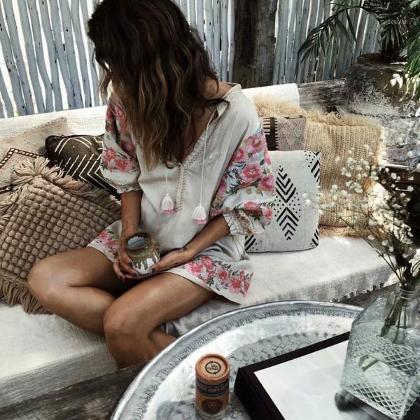 boho floral print sleeve beach long bohemian mini dress ladies v neck summer tassel dress vestidos1, White;black
boho floral print sleeve beach long bohemian mini dress ladies v neck summer tassel dress vestidos1, White;black