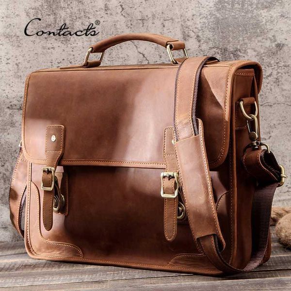 contact's casual men handbags crazy horse leather men briefcase business lapbag for 15.6" male messenger shoulder bags1
contact's casual men handbags crazy horse leather men briefcase business lapbag for 15.6" male messenger shoulder bags1