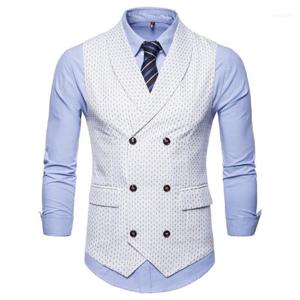 men speckle button casual print sleeveless turn-down collar double-breasted british formal men's suit vest11, Black;white
men speckle button casual print sleeveless turn-down collar double-breasted british formal men's suit vest11, Black;white