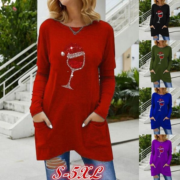 spring autumn womens tshirts christmas glass print tees crew neck long sleeve new ladies clothing, White
spring autumn womens tshirts christmas glass print tees crew neck long sleeve new ladies clothing, White