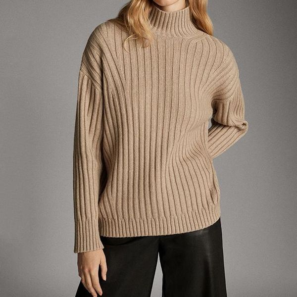 winter new wool turtleneck rib knit sweater casual all-match solid color pullover sweater, White;black
winter new wool turtleneck rib knit sweater casual all-match solid color pullover sweater, White;black