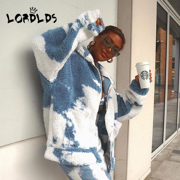lordlds women tie dye zipper coats faux fur winter warm overcoat fashion turn down collar long sleeve oversize jackets, Black
lordlds women tie dye zipper coats faux fur winter warm overcoat fashion turn down collar long sleeve oversize jackets, Black