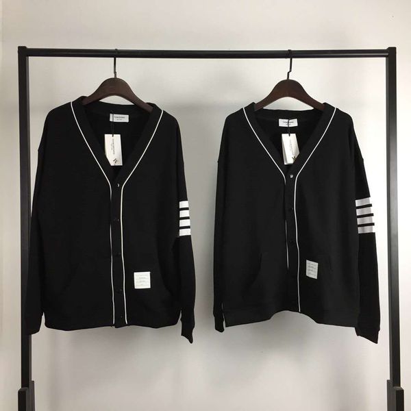 brand new tb left sleeve four bar printing men's and women's love sweater cardigan coat, Black
brand new tb left sleeve four bar printing men's and women's love sweater cardigan coat, Black