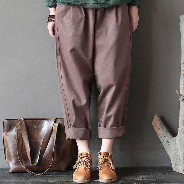 johnature 2021 new autumn women loose cotton pants casual elastic waist straight vintage female full length trouser y19070101, Black;white
johnature 2021 new autumn women loose cotton pants casual elastic waist straight vintage female full length trouser y19070101, Black;white