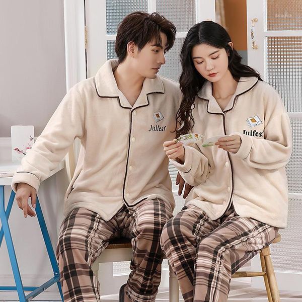 women autumn winter flannel thickened plush coral velvet lovers spring homewear men's or women's suits1, Black;brown
women autumn winter flannel thickened plush coral velvet lovers spring homewear men's or women's suits1, Black;brown