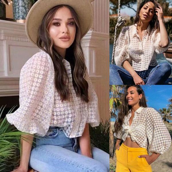 women elegant boho floral blouses lantern sleeve sheer shirt ladies see through casual loose blouse streetwear, White
women elegant boho floral blouses lantern sleeve sheer shirt ladies see through casual loose blouse streetwear, White