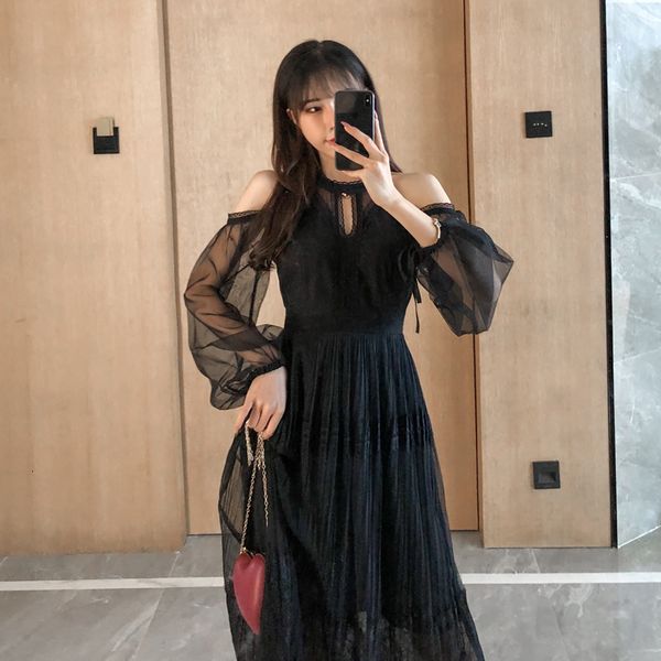 elegant knit lace women's 2021 summer party at night long sleeve halter dressed up as fiesta in black dress y03q, Black;gray
elegant knit lace women's 2021 summer party at night long sleeve halter dressed up as fiesta in black dress y03q, Black;gray