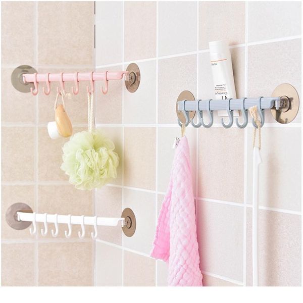 self adhesive 6 hooks bathroom wall towel holder hanging nail-rack strong paste hooks key hooks kitchen stor jllrxs 
self adhesive 6 hooks bathroom wall towel holder hanging nail-rack strong paste hooks key hooks kitchen stor jllrxs