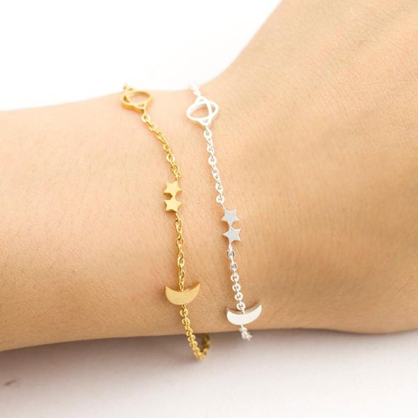 fashion cute small stars moon earth charm bracelet femme gold color stainless steel boho pulseira masculina snap button jewelry, Black
fashion cute small stars moon earth charm bracelet femme gold color stainless steel boho pulseira masculina snap button jewelry, Black