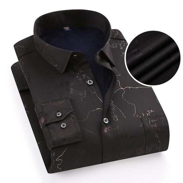 new mens winter plus velvet thicker long sleeve dress shirts high-quality silm fit printed camisa masculina, White;black
new mens winter plus velvet thicker long sleeve dress shirts high-quality silm fit printed camisa masculina, White;black