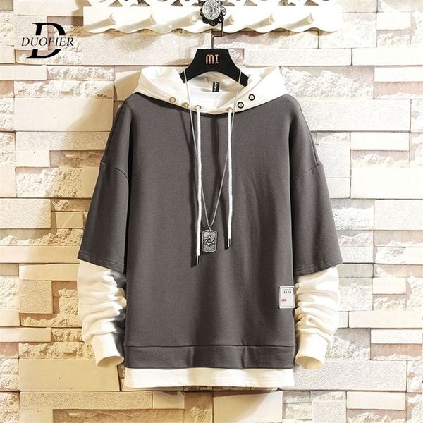 men hooded sweatshirts solid patchwork new autumn male casual hoodies loose mens hip hop streetwear hoodie tracksuit youth 201104, Black
men hooded sweatshirts solid patchwork new autumn male casual hoodies loose mens hip hop streetwear hoodie tracksuit youth 201104, Black