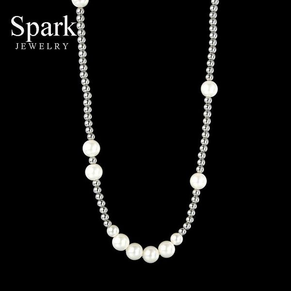 chains spark exquisite round pearl necklace simple stainless steel beads necklaces for women girls anniversary gift collar femme, Silver
chains spark exquisite round pearl necklace simple stainless steel beads necklaces for women girls anniversary gift collar femme, Silver