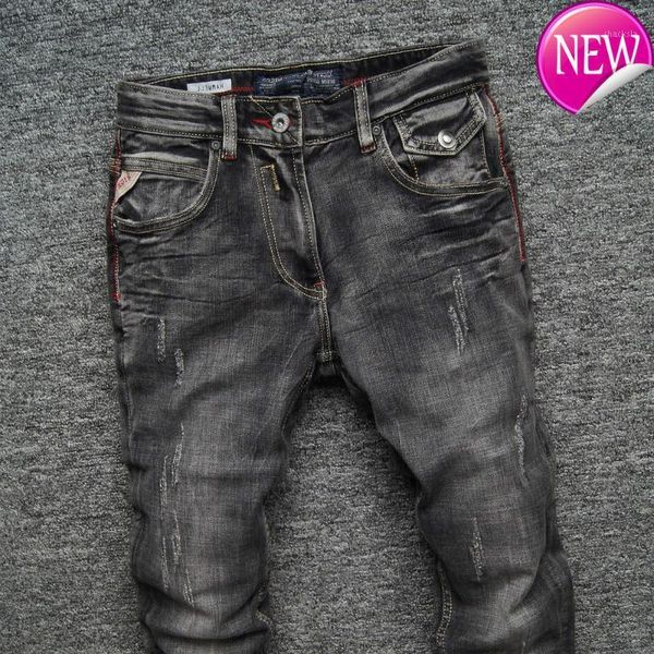 vintage designer italian men jeans black gray color slim fit ripped jeans homme 100% cotton denim pants biker men1, Blue
vintage designer italian men jeans black gray color slim fit ripped jeans homme 100% cotton denim pants biker men1, Blue