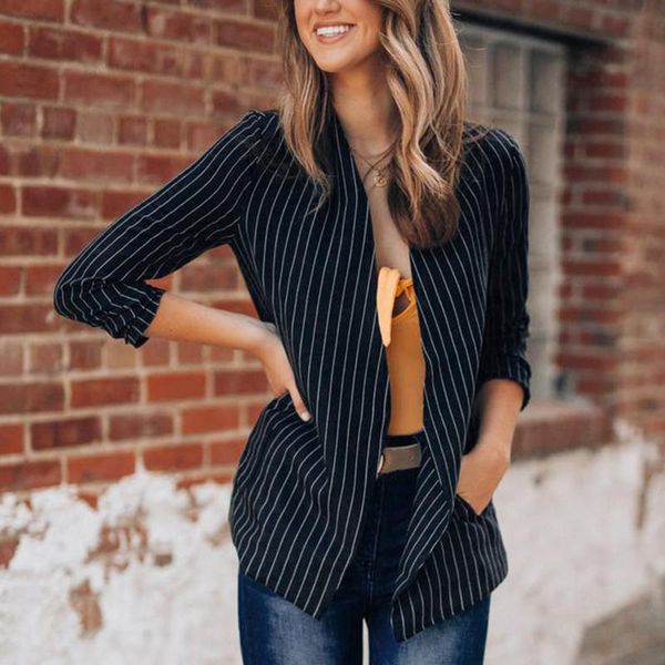 pockets office lady work blazers coats for women stripe printing slim blue jacket long sleeve outwear casual chaqueta mujer, White;black
pockets office lady work blazers coats for women stripe printing slim blue jacket long sleeve outwear casual chaqueta mujer, White;black