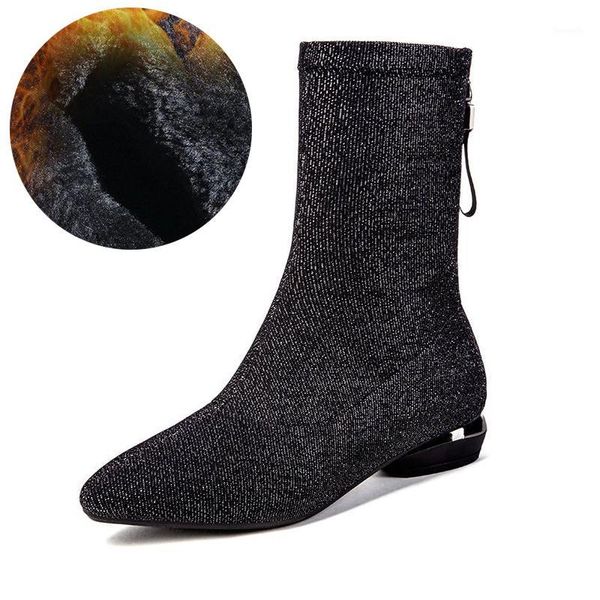 boots fashion sock ladies winter mid calf women elastic plush shoes casual warm sequin cloth botas de mujer 20211, Black
boots fashion sock ladies winter mid calf women elastic plush shoes casual warm sequin cloth botas de mujer 20211, Black