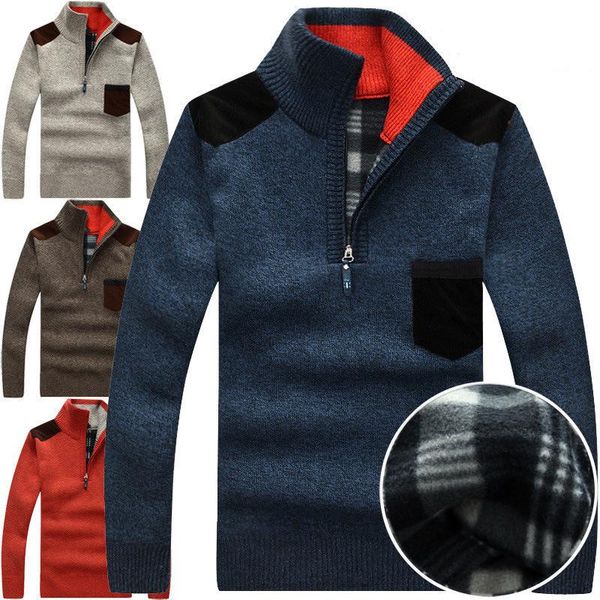 new man coats sweaters men's casual outwear long-sleeved pullovers male knitting stand collar fleece plaid liner cardigans, White;black
new man coats sweaters men's casual outwear long-sleeved pullovers male knitting stand collar fleece plaid liner cardigans, White;black