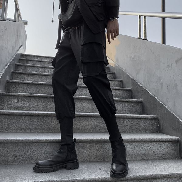 men's casual long pants, loose tooling, trendy fashion sports net, red tide brand legged pants, Black
men's casual long pants, loose tooling, trendy fashion sports net, red tide brand legged pants, Black