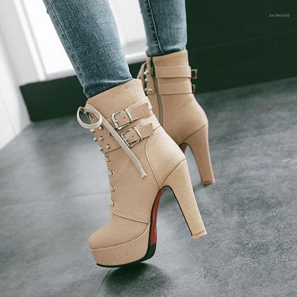 boots super high heel 12cm waterproof platform women's belt buckle lace ladies shoes 10.5 retro style non-slip soles with thick1, Black
boots super high heel 12cm waterproof platform women's belt buckle lace ladies shoes 10.5 retro style non-slip soles with thick1, Black