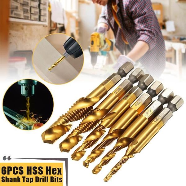 professiona electric drills drillpro 12 pcs/set m3-m10 hexagon shank drill tap bit titanium plated hss 6542 deburr countersink bits screw th 
professiona electric drills drillpro 12 pcs/set m3-m10 hexagon shank drill tap bit titanium plated hss 6542 deburr countersink bits screw th