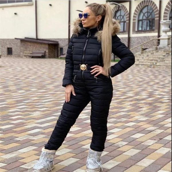 women's one-piece trousers plus cotton hooded really large fur collar windbreak outdoor sports siamese suit ski ladies coats, Black;white
women's one-piece trousers plus cotton hooded really large fur collar windbreak outdoor sports siamese suit ski ladies coats, Black;white