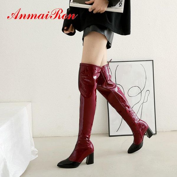 boots anmairon 2021 women basic pointed toe over the knee patent leather hoof heels short plush winter shoes 34-431, Black
boots anmairon 2021 women basic pointed toe over the knee patent leather hoof heels short plush winter shoes 34-431, Black