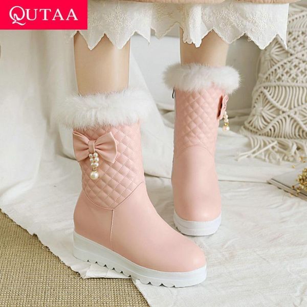 boots qutaa 2021 pu zipper winter mid calf butterfly-knot sweet female shoes round toe plush keep warm women size 34-431, Black
boots qutaa 2021 pu zipper winter mid calf butterfly-knot sweet female shoes round toe plush keep warm women size 34-431, Black