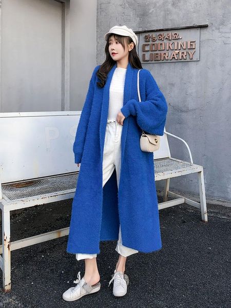 women's knits & tees autumn and winter plus size loose ladies faux mink blue cardigan coats outerwear a53, White
women's knits & tees autumn and winter plus size loose ladies faux mink blue cardigan coats outerwear a53, White