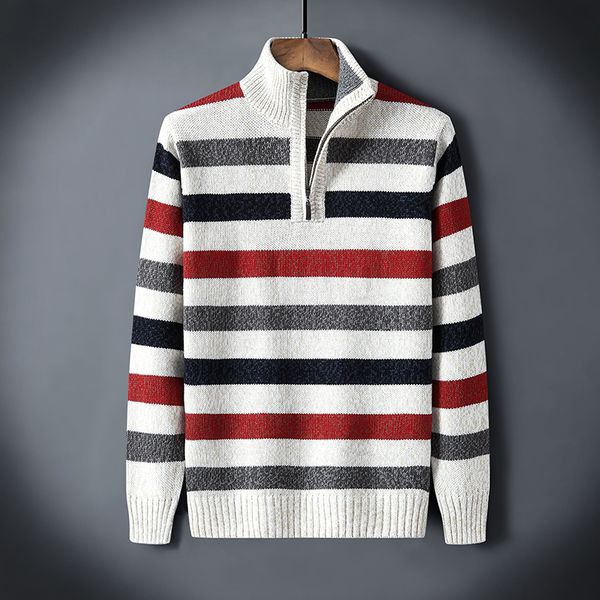 2020 turtlenecks pullovers winter casual striped male mesh with zipper tortoise collar men's knitted shirt 6mn8, White;black
2020 turtlenecks pullovers winter casual striped male mesh with zipper tortoise collar men's knitted shirt 6mn8, White;black