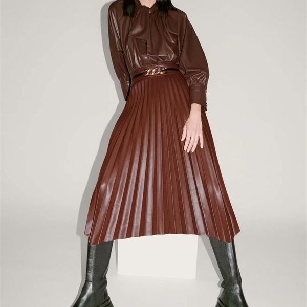 zxqj women 2020 chic fashion faux leather irregular hem pleated skirt vintage high waist back zipper female long skirts, Black
zxqj women 2020 chic fashion faux leather irregular hem pleated skirt vintage high waist back zipper female long skirts, Black