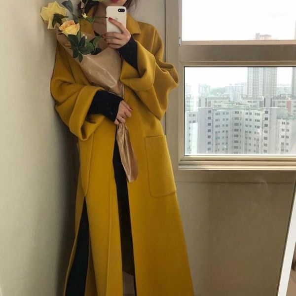 fall winter women's retro wool blend overcoat british yellow graphics long trench coat plus size office ladies overcoats 20191, Black
fall winter women's retro wool blend overcoat british yellow graphics long trench coat plus size office ladies overcoats 20191, Black