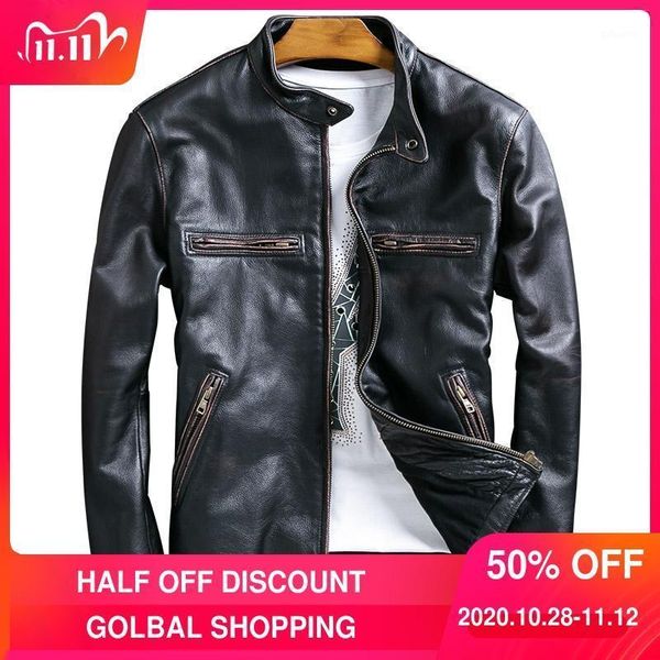 2020 vintage black motorcycle style genuine leather jacket men plus size 6xl real natural cowhide autumn slim fit biker's coat1
2020 vintage black motorcycle style genuine leather jacket men plus size 6xl real natural cowhide autumn slim fit biker's coat1